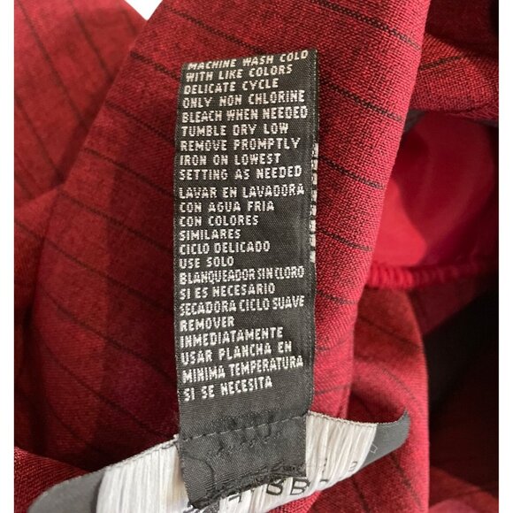 Sag Harbor Womens Red Pinstripe Blazer Jacket Size 10 Polyester - Picture 8 of 8